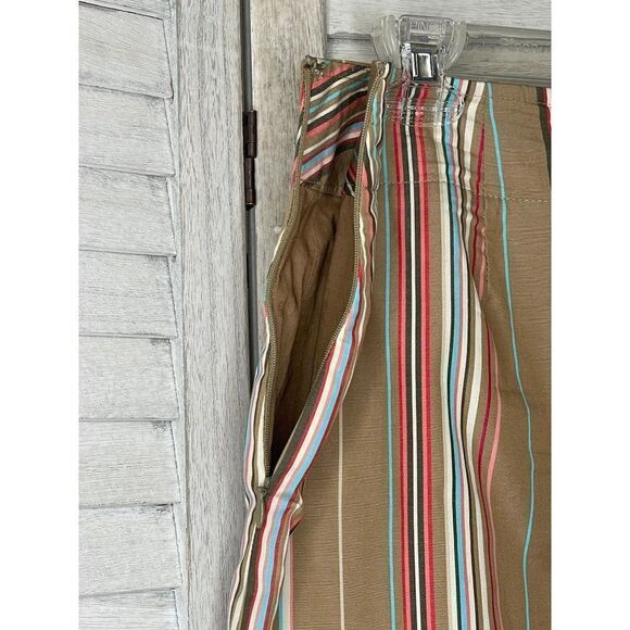 Liz Claiborne Lizsport Tan Striped Skirt Size 12 - Picture 3 of 6